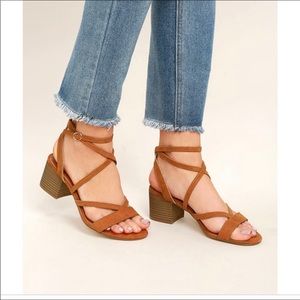 Madden Girl Tan Strappy Heels